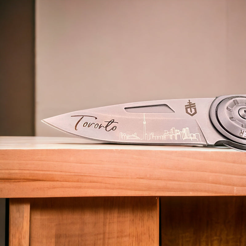 Legal Engraved Etched folding hobby camp outdoors daily pocket knife step dad gift present